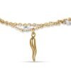 Bracciale Donna Luca Barra In Acciaio Dorato Con Cornetto E Cristalli Bianchi 2 Verre Gioielli - l'istituzione del gioiello