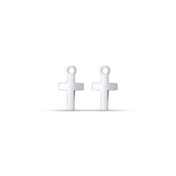Charm Per Orecchino Donna Luca Barra In Acciaio A Croce 3 - Verre Gioielli Charm Per Orecchino Donna Luca Barra In Acciaio A Croce