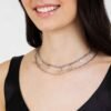 Collana Donna Luca Barra In Acciaio A Doppia Catena Con Pendenti 3 Verre Gioielli - l'istituzione del gioiello