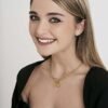 Collana Donna Luca Barra In Acciaio Dorato Con Fulmine E Cuore Pendenti 2 Verre Gioielli - l'istituzione del gioiello
