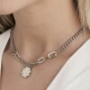 Collana Donna Luca Barra In Acciaio Con Quadrifoglio Pendente 3 Verre Gioielli - l'istituzione del gioiello