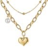 Collana Donna Luca Barra In Acciaio Dorato Con Cuore Pendente E Perla Bianca A Doppia Catena 5 - Verre Gioielli Collana Donna Luca Barra In Acciaio Dorato Con Cuore Pendente E Perla Bianca A Doppia Catena 1 Verre Gioielli - l'istituzione del gioiello