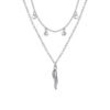 Collana Donna Luca Barra In Acciaio Con Cristalli E Corno Pendente 2 - Verre Gioielli Collana Donna Luca Barra In Acciaio Con Cristalli E Corno Pendente