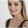 Collana Donna Luca Barra In Acciaio Con Quadrifoglio Pendente E Perle Bianche A Doppia Catena 2 Verre Gioielli - l'istituzione del gioiello