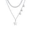 Collana Donna Luca Barra In Acciaio Con Stelle Pendenti A Doppia Catena