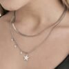 Collana Donna Luca Barra In Acciaio Con Stelle Pendenti A Doppia Catena 3 Verre Gioielli - l'istituzione del gioiello