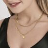 Collana Donna Luca Barra In Acciaio Dorato Con Stelle Pendenti A Doppia Catena 2 Verre Gioielli - l'istituzione del gioiello