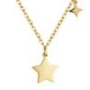 Collana Donna Luca Barra In Acciaio Dorato Con Stelle Pendenti A Doppia Catena 1 Verre Gioielli - l'istituzione del gioiello