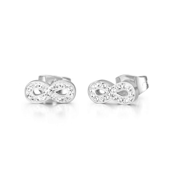Orecchini Donna Luca Barra In Acciaio Con Infinito E Cristalli Bianchi 3 - Verre Gioielli Orecchini Donna Luca Barra In Acciaio Con Infinito E Cristalli Bianchi