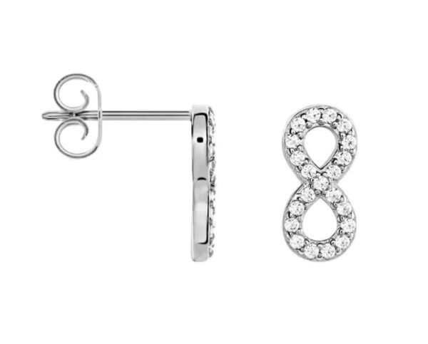 1 Paio Orecchini A Bottone Alla Moda Argento Sterling Infino Simbolo Per Donne Per Decorazione Quotidiana | SHEIN ALIA - Foto 3