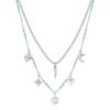 Collana Donna Brosway Doppio Filo In Acciaio Con Pendenti E Cristalli