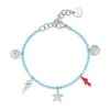 Bracciale Donna Brosway In Acciaio E Smalto Turchese Con Pendenti E Cristalli