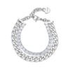 Bracciale Tennis Donna Brosway Doppio Filo In Acciaio Con Cubic Zirconia E Cuore Pendente