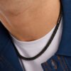 Collana Uomo Brosway A Catena Groumette In Acciaio Nero 1 Verre Gioielli - l'istituzione del gioiello