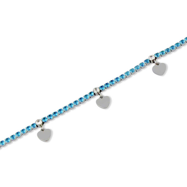 Bracciale Tennis Mya Boccadamo Donna In Acciaio Con Cristalli Blu E Charm A Cuore 1 Verre Gioielli - l'istituzione del gioiello