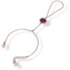 Bracciale Donna Baciamano Boccadamo In Bronzo Rosato Con Cristallo Rosso Rubino E Zirconi 1 - Verre Gioielli Bracciale Donna Baciamano Boccadamo In Bronzo Rosato Con Cristallo Rosso Rubino E Zirconi