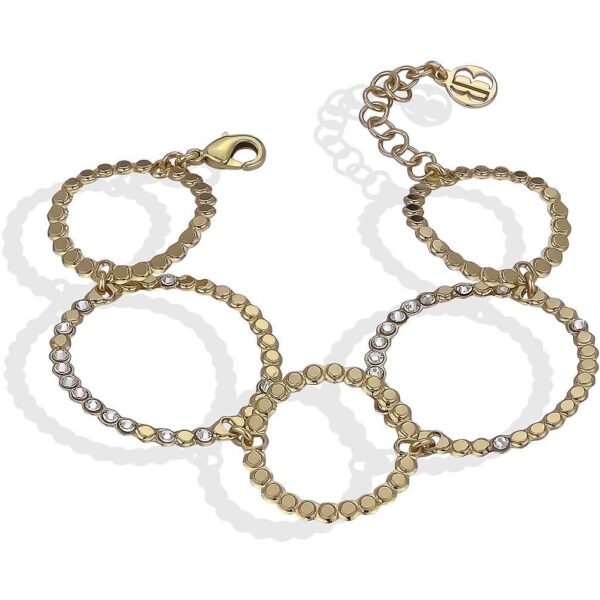 Bracciale Donna Boccadamo In Bronzo Dorato Con Cristalli Bianchi 3 - Verre Gioielli Bracciale Donna Boccadamo In Bronzo Dorato Con Cristalli Bianchi