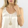 Collana Donna Boccadamo In Bronzo Dorato Con Pendente A Fiore Con Cristalli Crisiolite Verdi E Bianchi 3 Verre Gioielli - l'istituzione del gioiello