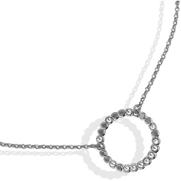 Collana Donna Boccadamo In Bronzo Rodiato Con Pendente Circolare E Cristalli Bianchi 3 - Verre Gioielli Collana Donna Boccadamo In Bronzo Rodiato Con Pendente Circolare E Cristalli Bianchi