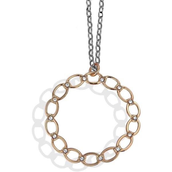 Collana Donna Boccadamo In Bronzo Rosato Con Pendente Circolare E Cristalli Bianchi 3 - Verre Gioielli Collana Donna Boccadamo In Bronzo Rosato Con Pendente Circolare E Cristalli Bianchi