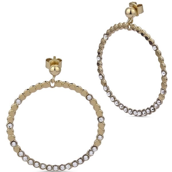 Orecchini Donna Boccadamo In Bronzo Dorato Con Pendente Circolare E Cristalli Bianchi 3 - Verre Gioielli Orecchini Donna Boccadamo In Bronzo Dorato Con Pendente Circolare E Cristalli Bianchi