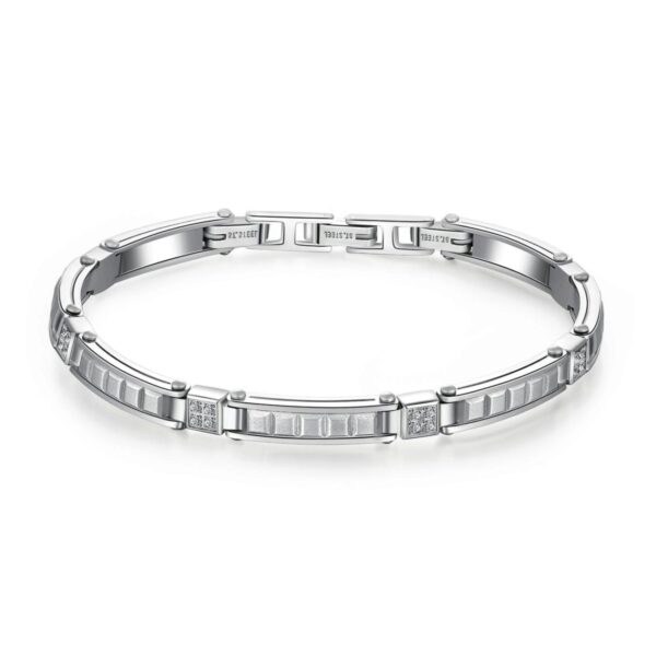 Bracciale Uomo Semi Rigido Brosway In Acciaio E Cubic Zirconia