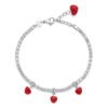 Brosway Bracciale Tennis Donna – Acciaio E Cubic Zirconia Con Cuore Smalto Rosso – Collezione Desideri BEI043