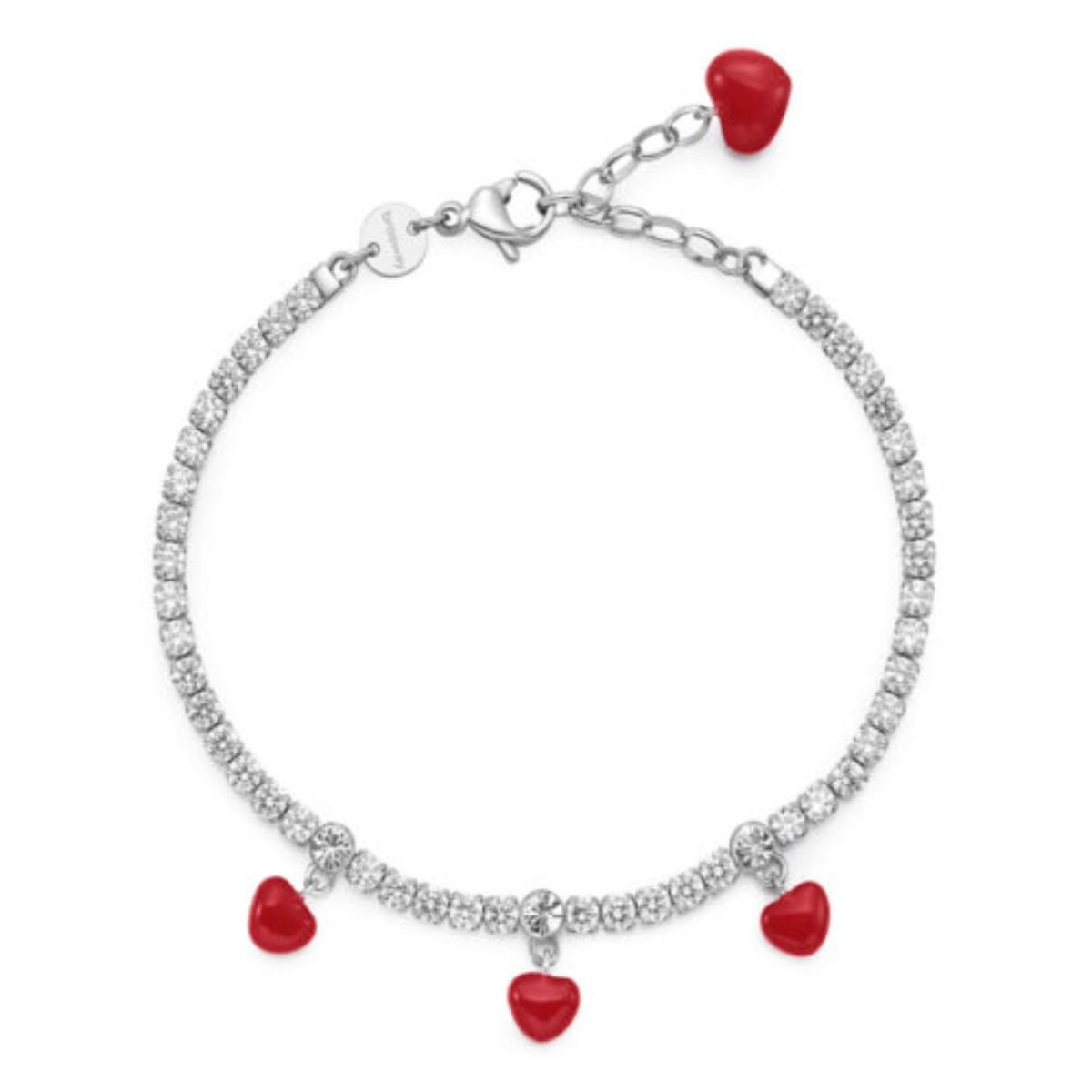 Brosway Bracciale Tennis Donna Desideri BEI026 – Acciaio 304 E Cubic Zirconia Blu E Crystal, Pendente Cuore