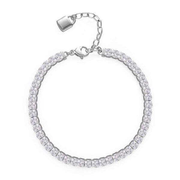 Bracciale Tennis Donna Brosway In Acciaio Con Cubic Zirconia E Lucchetto Pendente