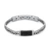 Bracciale Uomo Brosway A Catena Groumette In Acciaio E Cubic Zirconia Neri