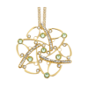 Collana Donna Boccadamo In Bronzo Dorato Con Pendente A Fiore Con Cristalli Crisiolite Verdi E Bianchi