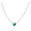 Collana Tennis Donna Verre Gioielli In Argento E Zircone Verde A Cuore