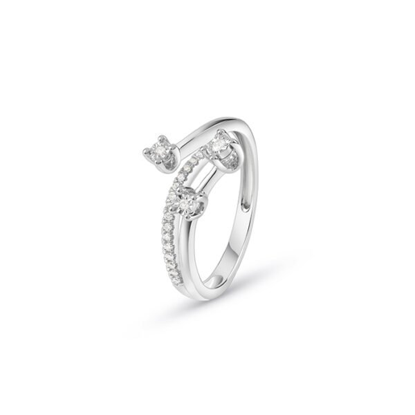 Anello Donna Bliss Trilogy In Oro Bianco 18 Kt E Diamanti 0.083 Ct 3 - Verre Gioielli Anello Donna Bliss Trilogy In Oro Bianco 18 Kt E Diamanti 0.083 Ct