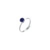 Anello Donna Regolabile Luca Barra In Acciaio Con Cristallo Blu