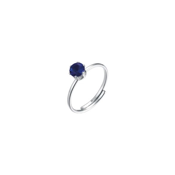 Anello Donna Regolabile Luca Barra In Acciaio Con Cristallo Blu 3 - Verre Gioielli Anello Donna Regolabile Luca Barra In Acciaio Con Cristallo Blu