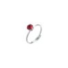 Anello Donna Regolabile Luca Barra In Acciaio Con Cristallo Fucsia 2 - Verre Gioielli Anello Donna Regolabile Luca Barra In Acciaio Con Cristallo Fucsia