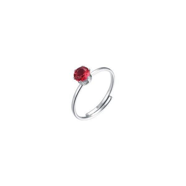 Anello Donna Regolabile Luca Barra In Acciaio Con Cristallo Fucsia 3 - Verre Gioielli Anello Donna Regolabile Luca Barra In Acciaio Con Cristallo Fucsia