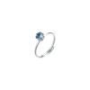 Anello Donna Regolabile Luca Barra In Acciaio Con Cristallo Azzurro