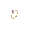 Anello Donna Regolabile Luca Barra In Acciaio Dorato Con Cristallo Rosa 2 - Verre Gioielli Anello Donna Regolabile Luca Barra In Acciaio Dorato Con Cristallo Rosa