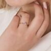Anello Donna Regolabile Luca Barra In Acciaio Dorato Con Cristallo Rosa 2 Verre Gioielli - l'istituzione del gioiello