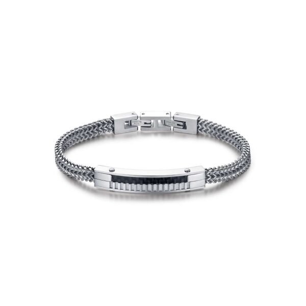 Bracciale Uomo Luca Barra In Acciaio Con Fibra Di Carbonio