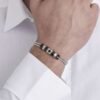 Bracciale Uomo Luca Barra In Acciaio Con Ip Nero E Rosa Dei Venti 1 Verre Gioielli - l'istituzione del gioiello