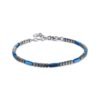 Bracciale Uomo Luca Barra In Acciaio Con Ematite Grigia E Blu