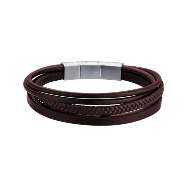 Bracciale Uomo Luca Barra In Pelle Marrone 3 - Verre Gioielli Bracciale Uomo Luca Barra In Pelle Marrone