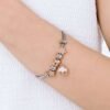 Bracciale Donna Luca Barra In Acciaio Con Albero Della Vita Rose E Stelle E Cristalli Bianchi 2 Verre Gioielli - l'istituzione del gioiello