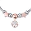 Bracciale Donna Luca Barra In Acciaio Con Albero Della Vita Rose E Stelle E Cristalli Bianchi 1 Verre Gioielli - l'istituzione del gioiello