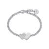 Bracciale Donna Luca Barra In Acciaio Con Cuori E Cristalli Bianchi