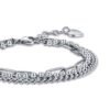 Bracciale Donna Luca Barra In Acciaio Triplo Filo 2 Verre Gioielli - l'istituzione del gioiello