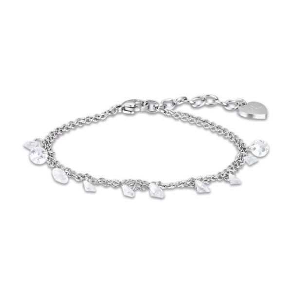 Bracciale Donna Luca Barra In Acciaio Con Cristalli Bianchi