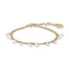 Bracciale Donna Luca Barra In Acciaio Dorato E Cristalli Bianchi